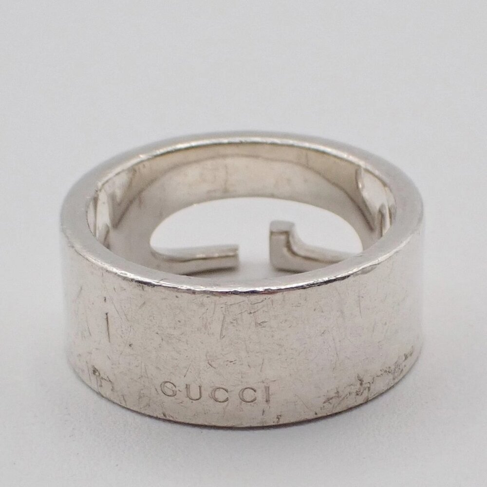 GUCCI G Logo Ring Silver 925 Size 21 Italy Accessory 07EG248 - Picture 3 of 12